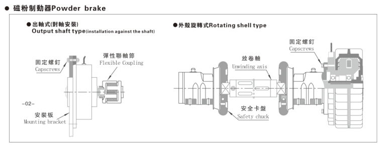 磁粉制動(dòng)器安裝方式，磁粉制動(dòng)器廠家常用7種方式